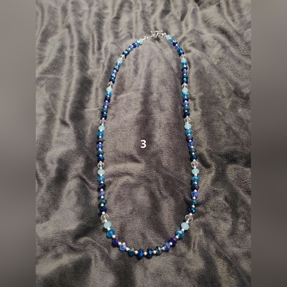 Elegant Blue Beaded Necklace